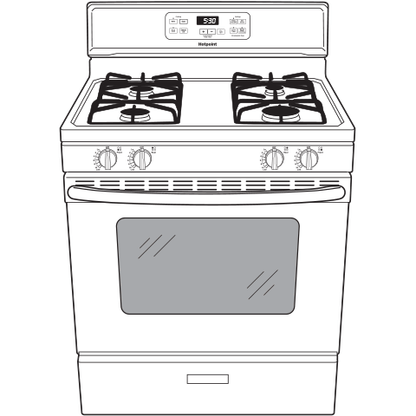 HOTPOINT RGBS400DMWW Hotpoint 30"" Free-standing Standard Clean Gas Range