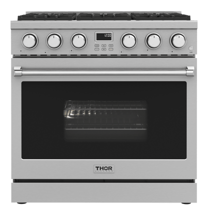 THOR KITCHEN ARG36 36 Inch Contemporary Professional Gas Range In Stainless Steel