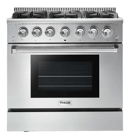 THOR KITCHEN HRG3618ULP 36 Inch Professional Gas Range In Stainless Steel - Liquid Propane