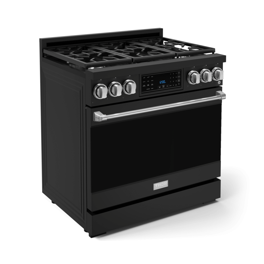 THOR KITCHEN RSG36BSS 36 Inch Professional Gas Range With Tilt Panel Touch Control In STA...