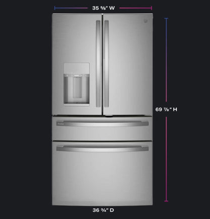 GE APPLIANCES PVD28BYNFS GE Profile 27.6 Cu. Ft. 4-door French-door Refrigerator With DO...