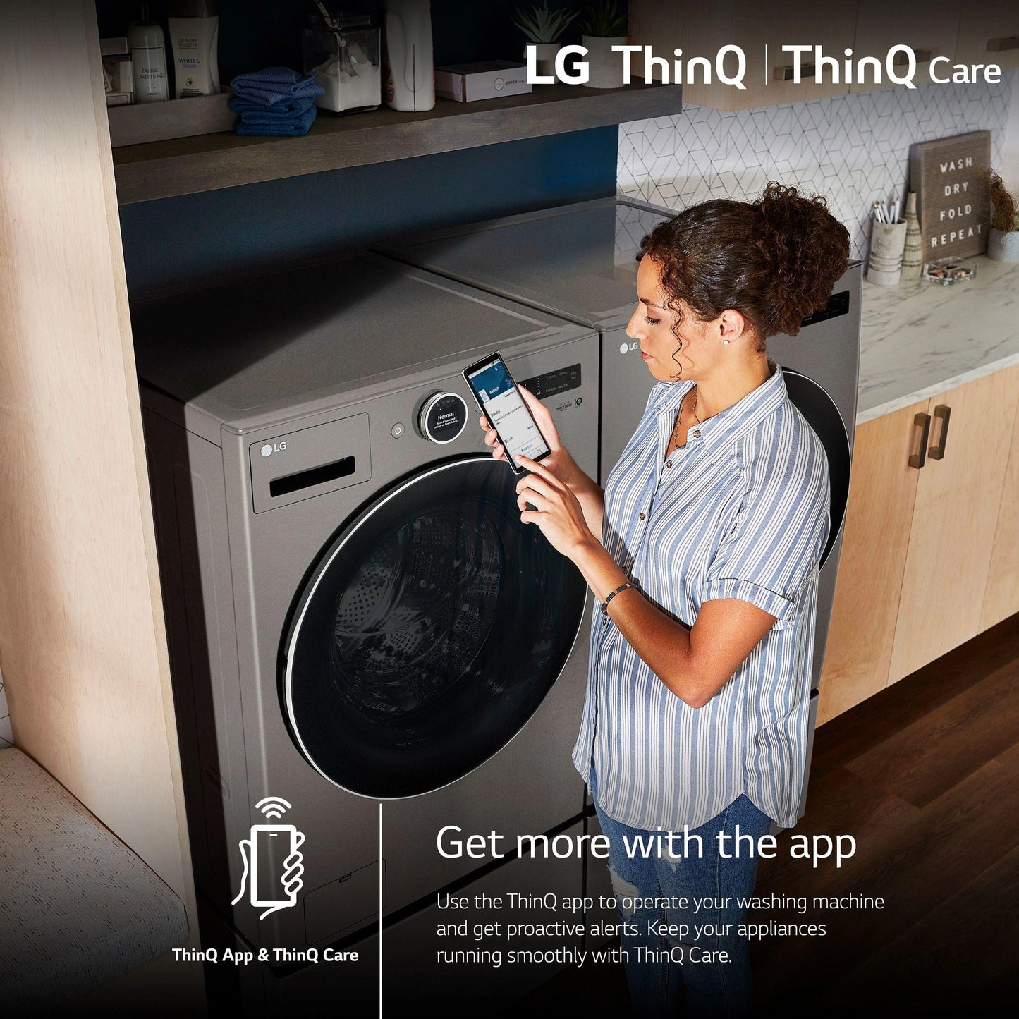 LG WM5500HVA 4.5 Cu. Ft. Capacity Smart Front Load Energy Star Washer With TURBO...