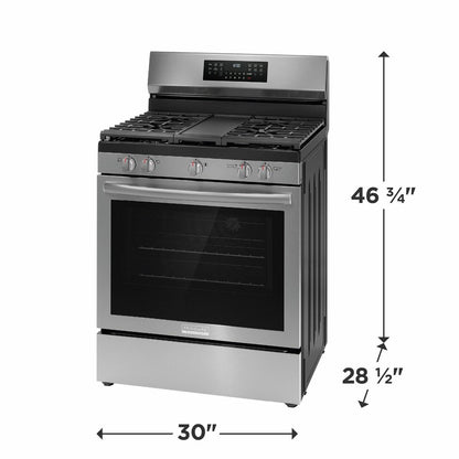 FRIGIDAIRE GCRG3060BF Frigidaire Gallery 30"" Rear Control Gas Range With Total Convection