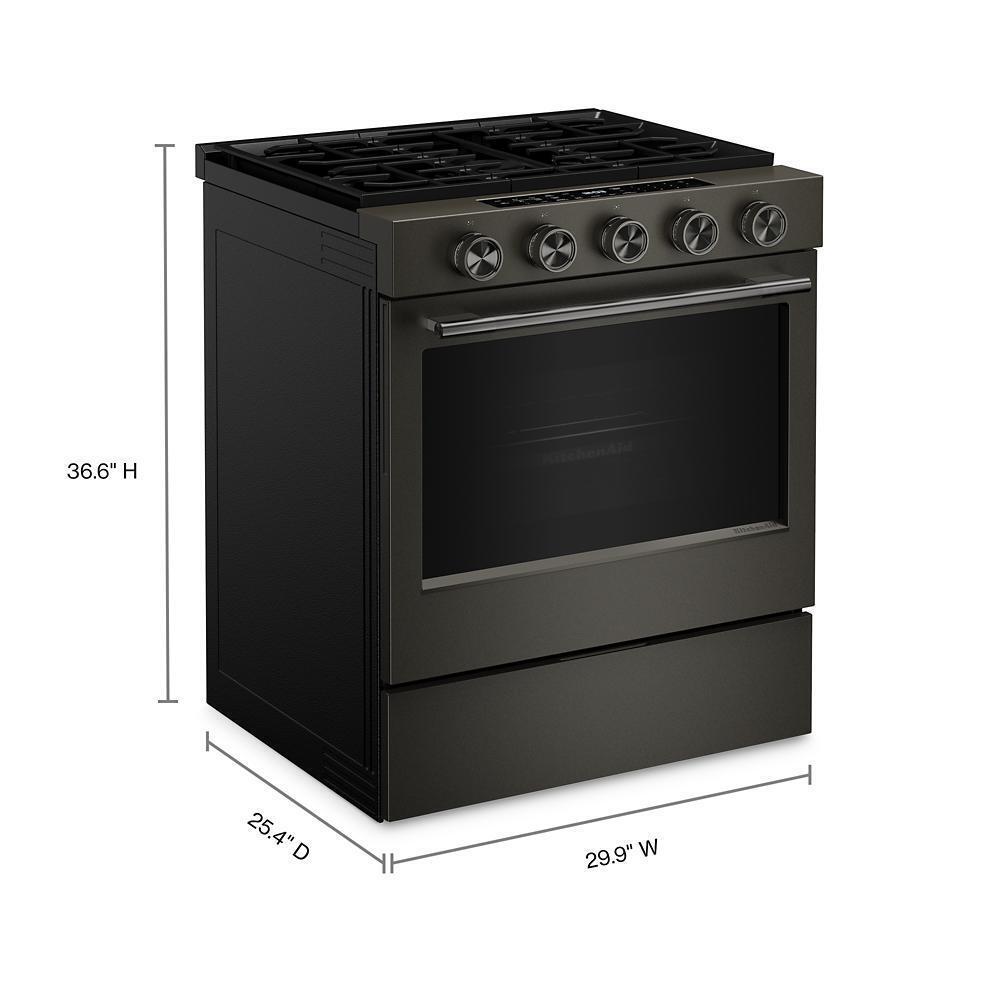 KITCHENAID KSGS530SBE KitchenAid 30-inch 5-element Gas Slide-in Convection Range