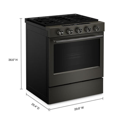 KITCHENAID KSGS530SBE KitchenAid 30-inch 5-element Gas Slide-in Convection Range