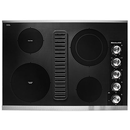 KITCHENAID KCED600GSS 30"" Electric Downdraft Cooktop With 4 Elements - Stainless Steel