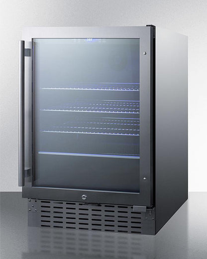 SUMMIT SCR2466BCSS Commercially Approved 24"" Wide Built-in Beverage Refrigerator With ...