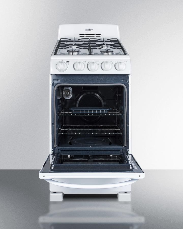 SUMMIT RG200WS 20"" Wide Gas Range In White With Sealed Burners; Replaces Rg200w