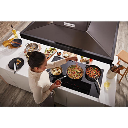 KITCHENAID KVIB606DBS Black-on-stainless Kitchenaid 36"" Island-mount, 3-speed Canopy Hood