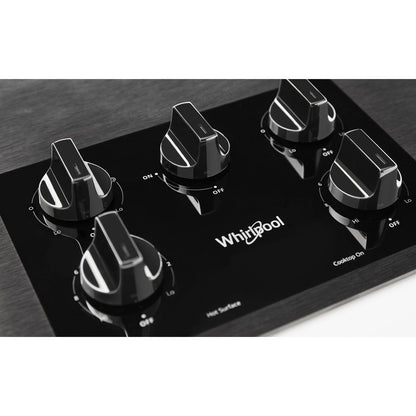 WHIRLPOOL WCE77US6HB 36-inch Electric Ceramic Glass Cooktop With Two Dual Radiant Elements