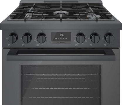 BOSCH HDS8045U 800 Series Dual Fuel Freestanding Range 30'' Black Stainless Steel ...