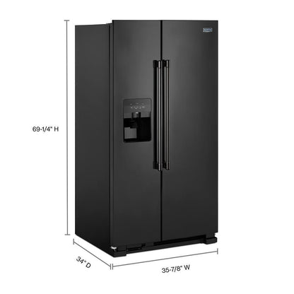 MAYTAG MSS25C4MGB 36-inch Wide Side-by-side Refrigerator With Exterior Ice and Water ...