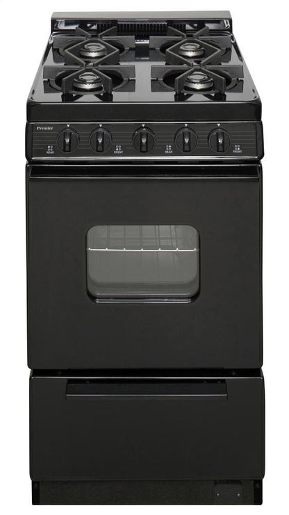 PREMIER BHK5X0BP 20 In. Freestanding Battery-generated Spark Ignition Gas Range In B...
