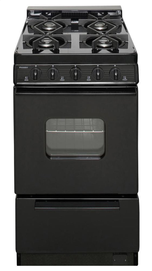 PREMIER BHK5X0BP 20 In. Freestanding Battery-generated Spark Ignition Gas Range In B...