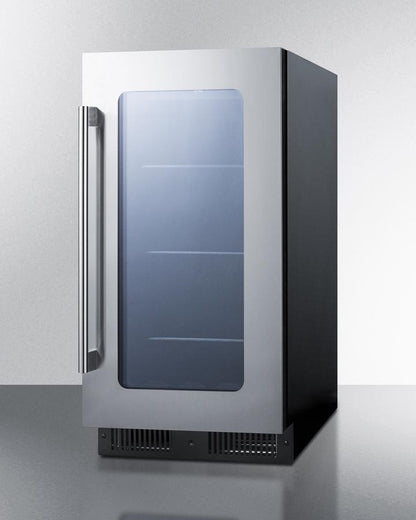 SUMMIT CL181WBV 18"" Wide Built-in Beverage Center With Seamless Stainless Steel TRI...