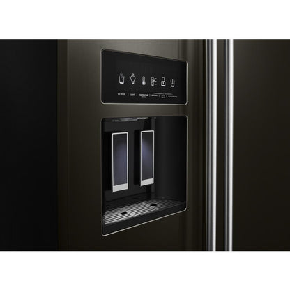 KITCHENAID KRSF705HBS 24.8 Cu Ft. Side-by-side Refrigerator With Exterior Ice and Water A...
