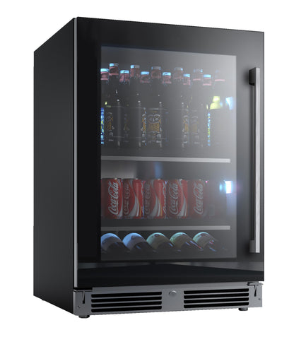 XO APPLIANCE XOU24BCGBL XO Appliance Beverage Center 24"" Black Glass Lh