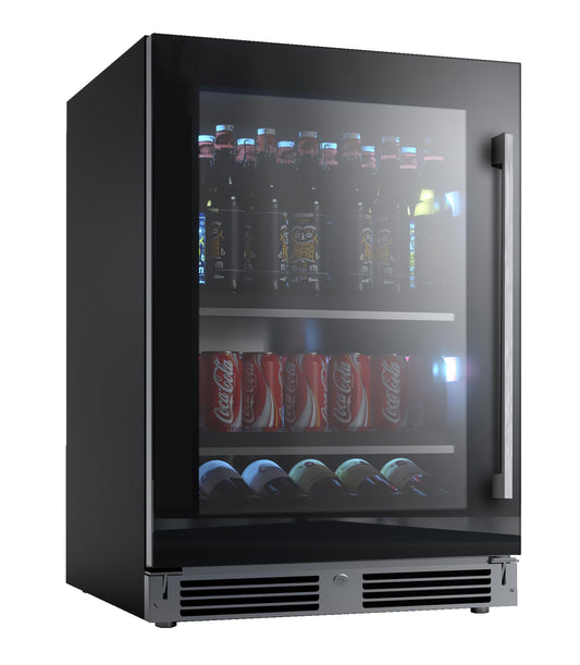 XO APPLIANCE XOU24BCGBL XO Appliance Beverage Center 24"" Black Glass Lh