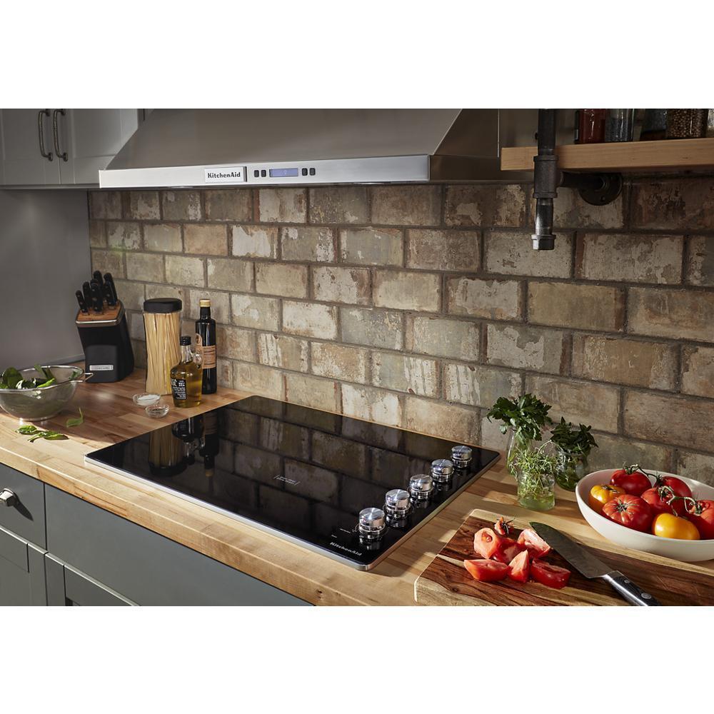 KITCHENAID KCES550HSS 30"" Electric Cooktop With 5 Elements and Knob Controls - Stainless ...