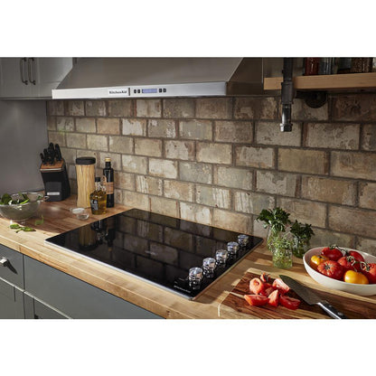 KITCHENAID KCES550HSS 30"" Electric Cooktop With 5 Elements and Knob Controls - Stainless ...