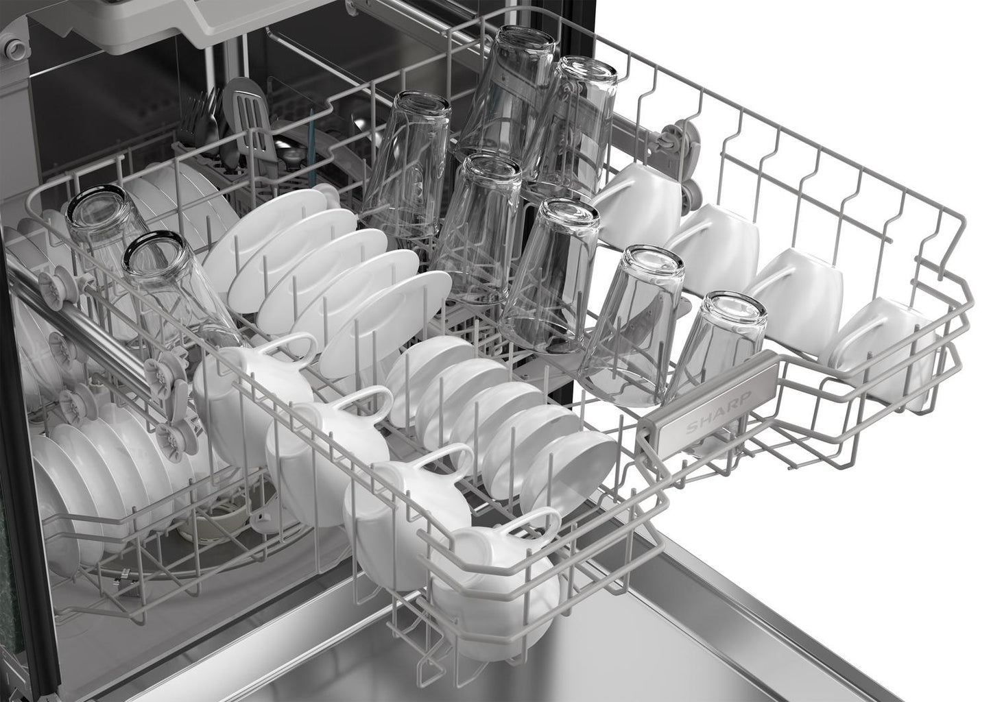 SHARP SDW6506JS Sharp 24 In. Slide-in Stainless Steel Hybrid Dishwasher