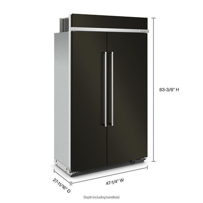 KITCHENAID KBSN708MBS 30 Cu. Ft. 48"" Built-in Side-by-side Refrigerator With PRINTSHIELD(...
