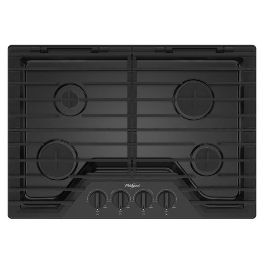 WHIRLPOOL WCGK5030PB 30-inch Gas Cooktop With Ez-2-lift Hinged Cast-iron Grates