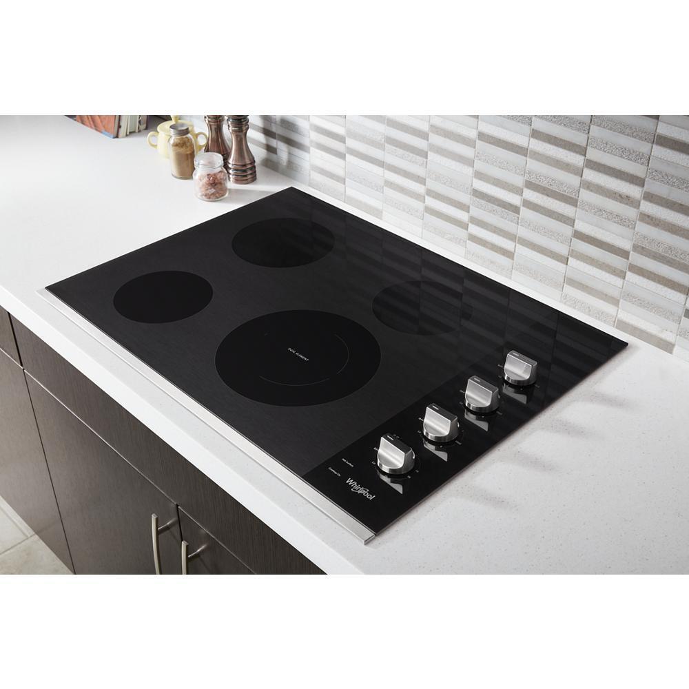 WHIRLPOOL WCE55US0HS 30-inch Electric Ceramic Glass Cooktop With Dual Radiant Element