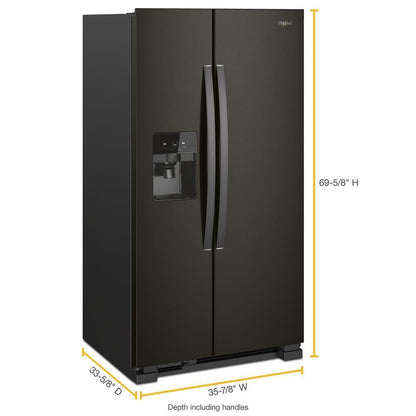 WHIRLPOOL WRS325SDHV Whirlpool 36-inch Wide Side-by-side Refrigerator - 24 Cu. Ft. - ...