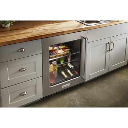 KITCHENAID KURL314KSS 24"" Undercounter Refrigerator With Glass Door and Shelves With META...