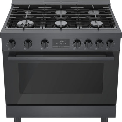 BOSCH HDS8645U 800 Series Dual Fuel Freestanding Range 36'' Black Stainless Steel ...