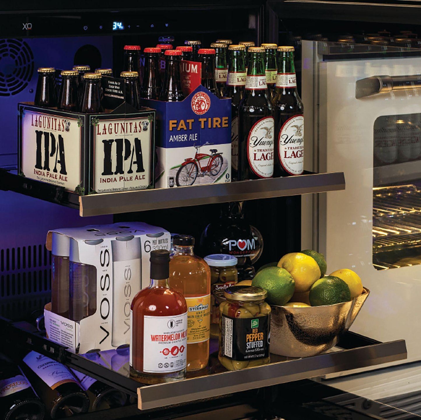 XO APPLIANCE XOU24BCGBR XO Appliance Beverage Center 24"" Black Glass Rh