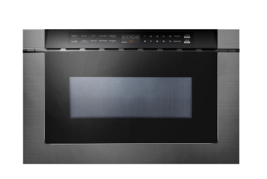 XO APPLIANCE XOMWD24BS 24"" Built-in Microwave Drawer - Black Glass & Black Stainless