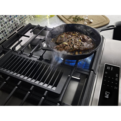 KITCHENAID KSDG950ESS Stainless Steel Kitchenaid 30-inch 4-burner Dual Fuel Downdraft ...