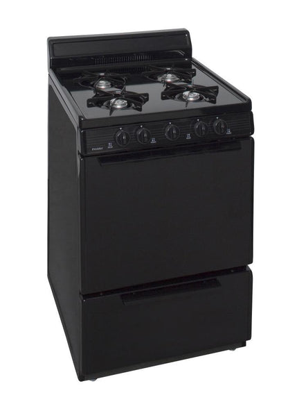 PREMIER BCK100BP 24 In. Freestanding Battery-generated Spark Ignition Gas Range In B...