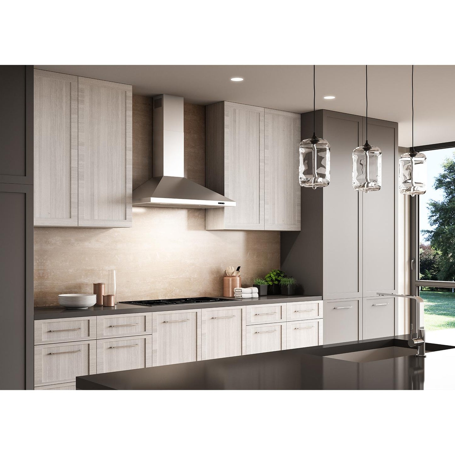 BROAN EW4836SS 36-in. Convertible Wall Mount Chimney Range Hood With LED Light In ...