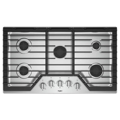 WHIRLPOOL WCG55US6HS Whirlpool 36-inch Gas Cooktop With Ez-2-lift Hinged CAST-IRO...