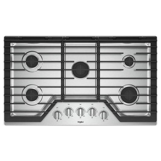 WHIRLPOOL WCG55US6HS Whirlpool 36-inch Gas Cooktop With Ez-2-lift Hinged CAST-IRO...