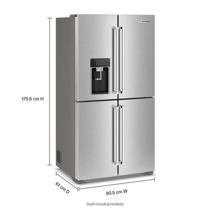 KITCHENAID KRQC736RPS 36"" Counter-depth 19.4 Cu Ft 4-door Refrigerator With Flexible TEMP...