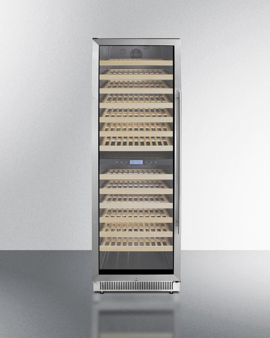 SUMMIT SWC1966BLHD Summit 24"" Wide Dual Zone Wine Cellar