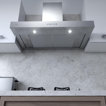XO APPLIANCE XOR36SC 36"" 600/395 Cfm Sleek Contemporary Italian Made Wall Mount Hood STA...