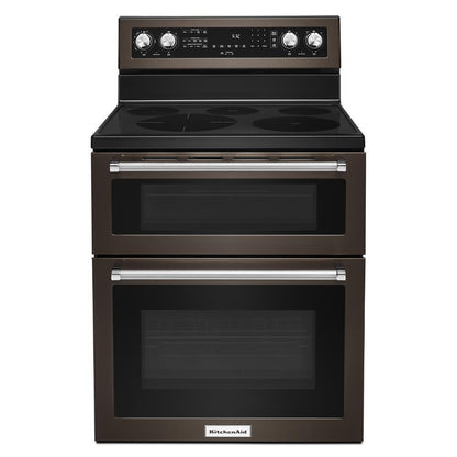 KITCHENAID KFED500EBS Kitchenaid 30-inch 5 Burner Electric Double Oven Convection RANG...