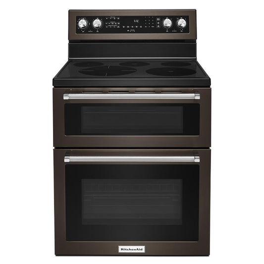 KITCHENAID KFED500EBS Kitchenaid 30-inch 5 Burner Electric Double Oven Convection RANG...