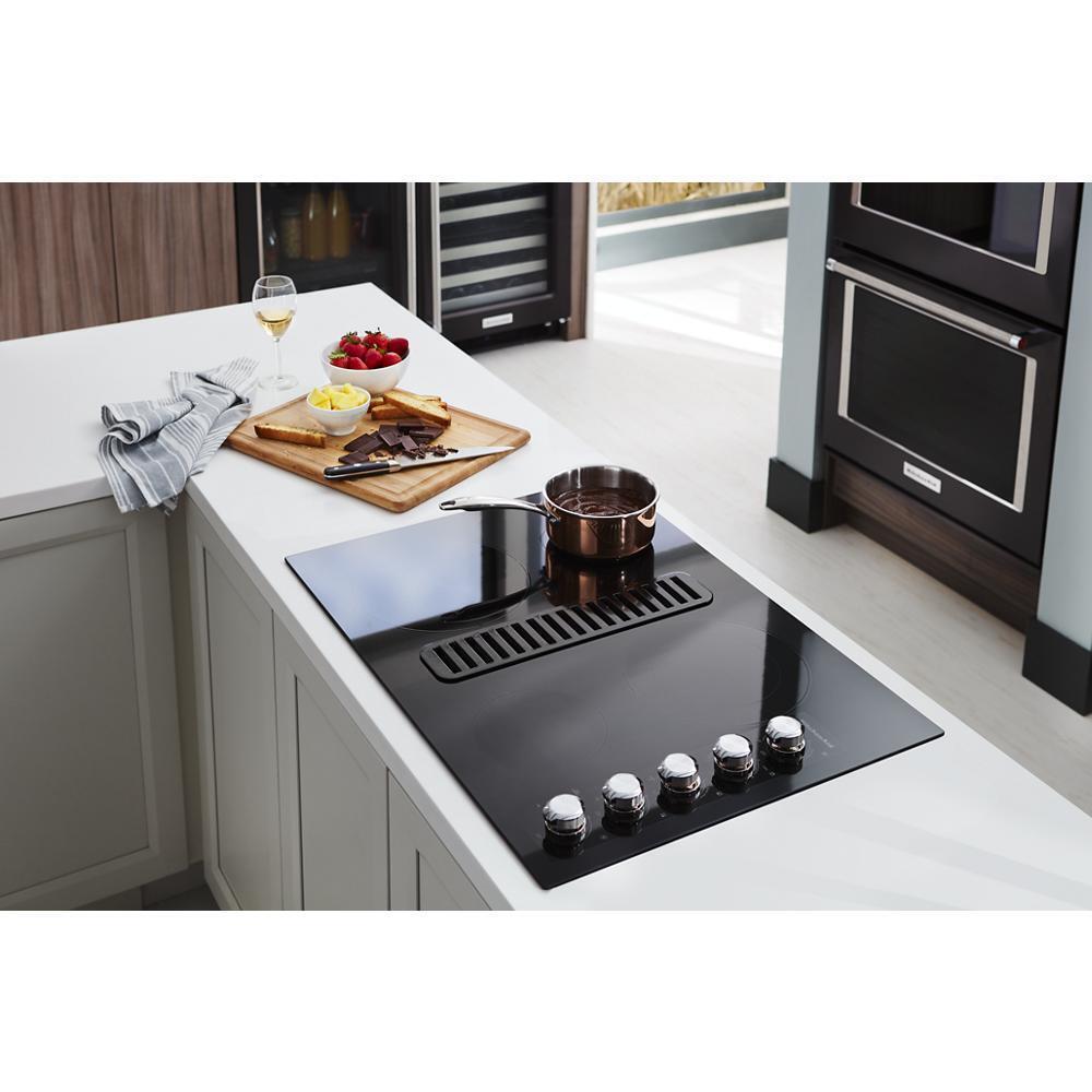 KITCHENAID KCED600GBL KitchenAid 30"" Electric Downdraft Cooktop With 4 Elements - Black
