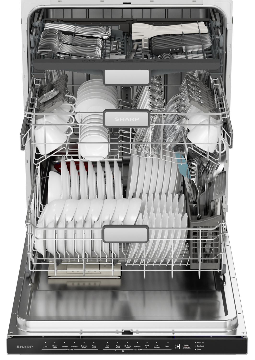 SHARP SDW6757ES Sharp 24"" Slide-in Stainless Steel Dishwasher