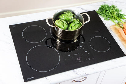 SHARP SDH3042DB 30"" Width Induction Cooktop, European Black Mirror Finish Made WITH...