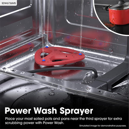 SHARP SDW6736MS Sharp 24 In. Stainless Steel 47db Dishwasher