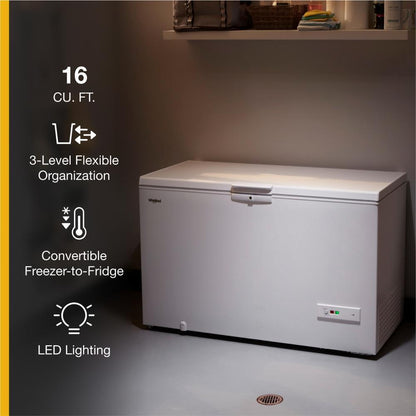 WHIRLPOOL WZC5216LW Whirlpool 16 Cu. Ft. Chest Freezer With Shelves