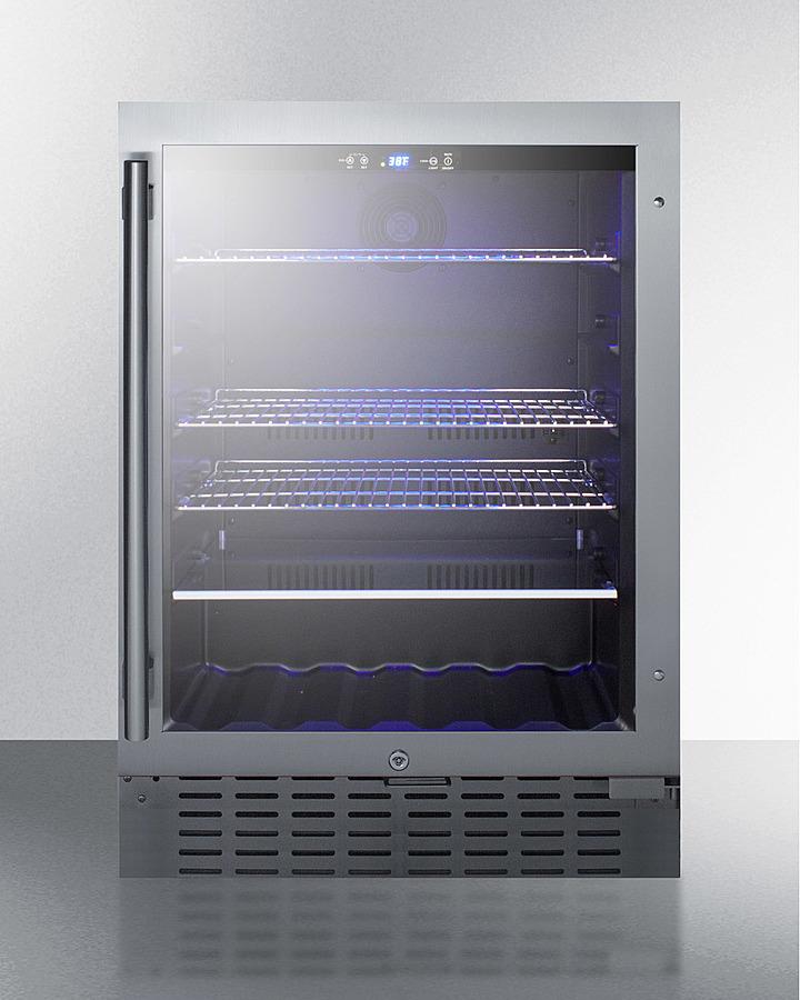 SUMMIT SCR2466BCSS Commercially Approved 24"" Wide Built-in Beverage Refrigerator With ...