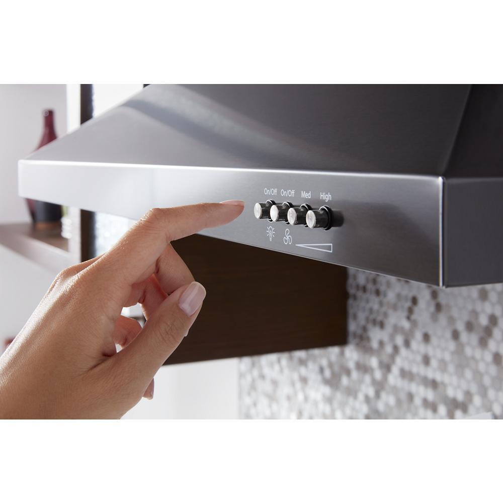 WHIRLPOOL WVW53UC0HV Whirlpool 30"" Contemporary Black Stainless Wall Mount Range Hood